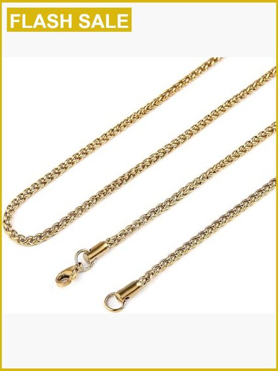 Other - 3mm Stainless Steel Wheat Chain Necklace Lobster Claw Clasp 16-36in
